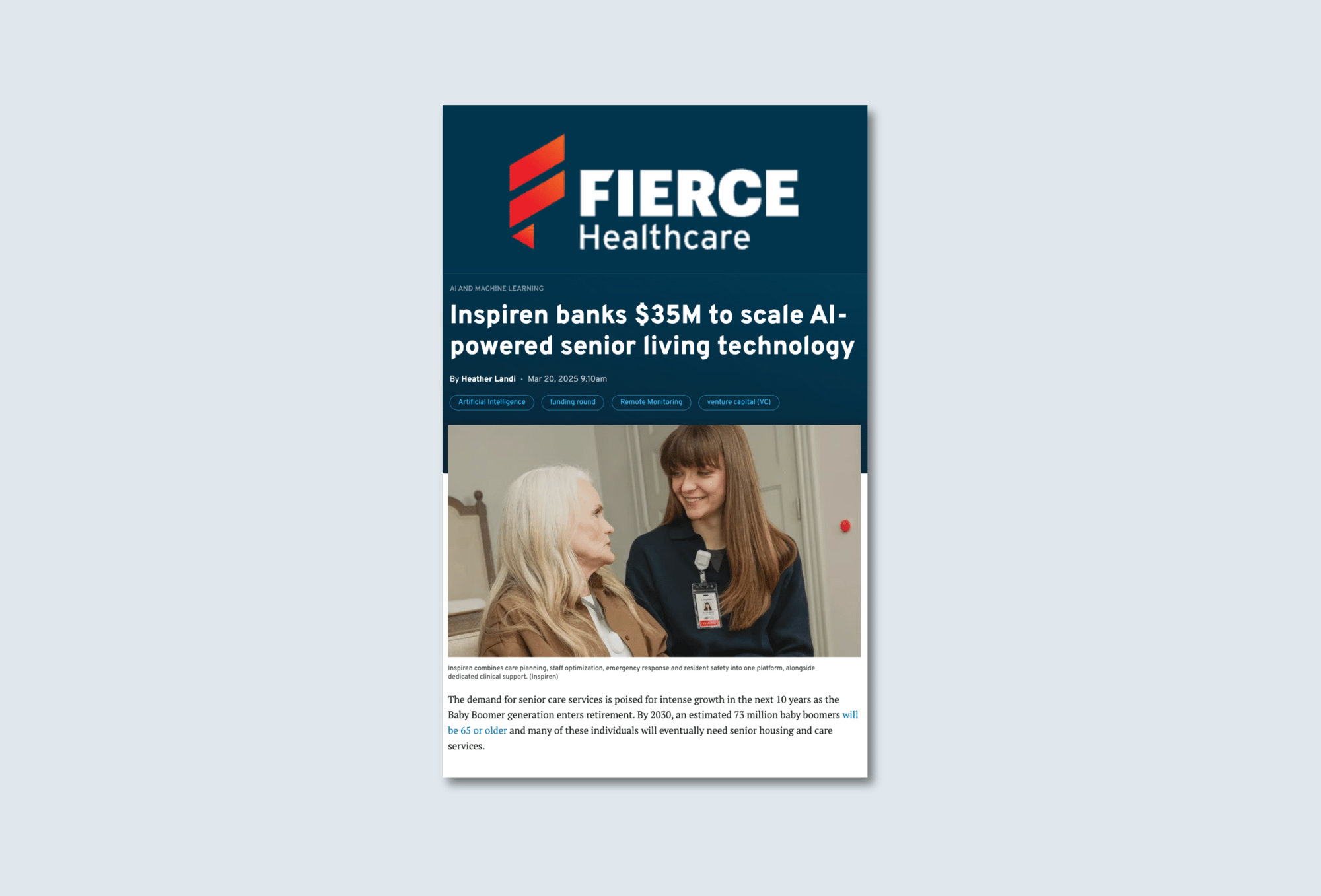 Inspiren Fierce Healthcare article clip